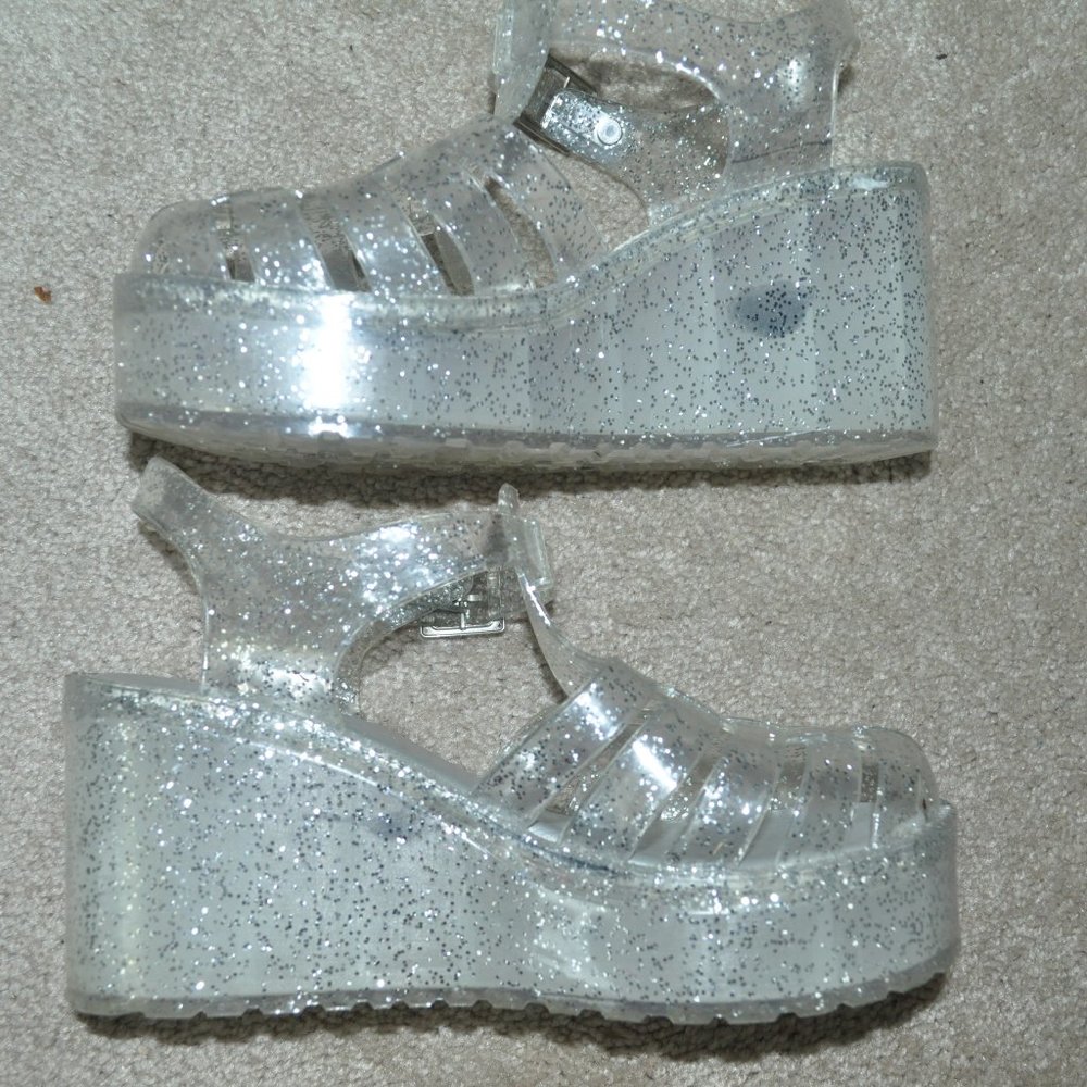 Sparkly jelly platforms